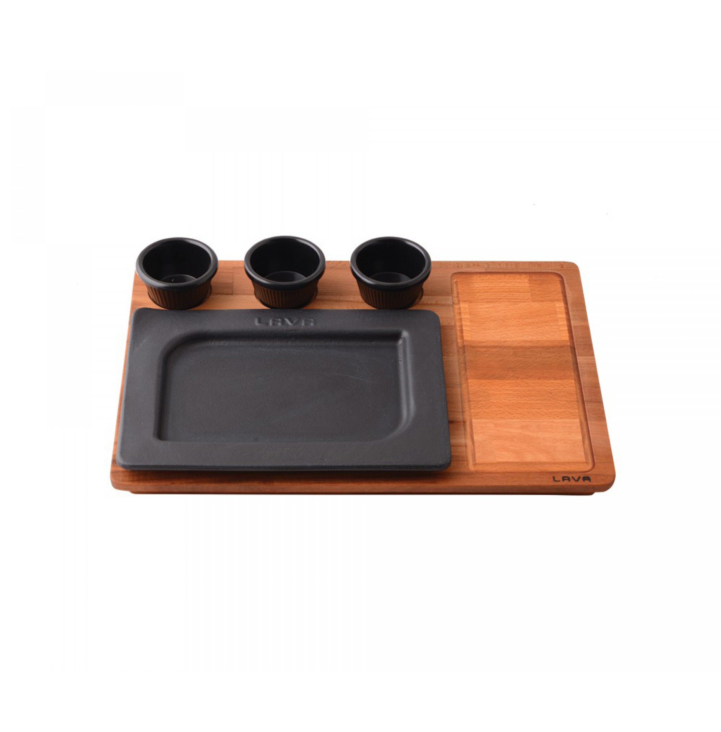 Lava Ahşap Altlıklı Dikdörtgen Servis Tabağı 19×26 cm